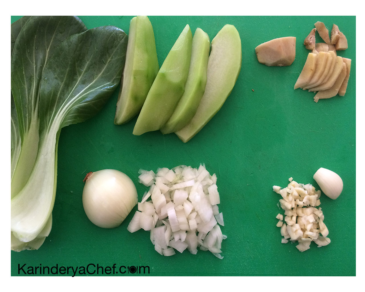 Cutting Guide for Ingredients of Chicken Tinola